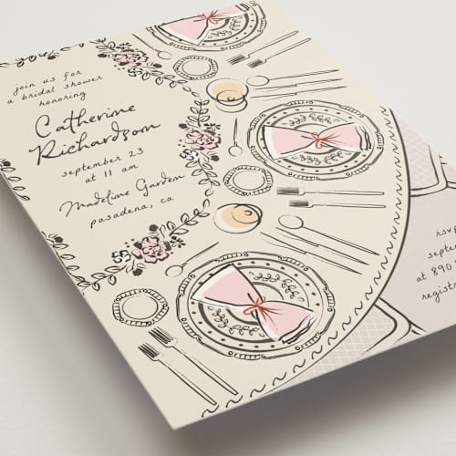 This is a champagne bridal shower invitations with standard by Ana de Sousa called gathering joy printing on signature in standard
