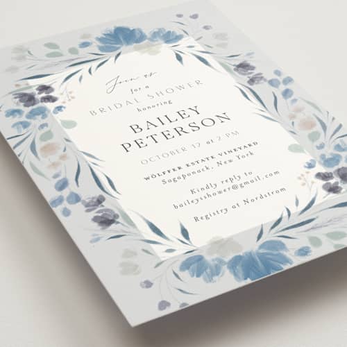 This is a ice bridal shower invitations with standard by Nicoletta Savod called autumn showers printing on signature in standard