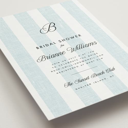 This is a oceanside bridal shower invitations with standard by Kelly Schmidt called coastal printing on signature in standard