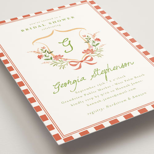 This is a sunset bridal shower invitations with standard by Melanie Kosuge called grandview printing on signature in standard