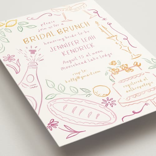 This is a margarita bridal shower invitations with standard by Petra Kern called a brunch printing on signature in standard