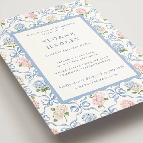 This is a cloud bridal shower invitations with standard by Sarah Knight called martha printing on signature in standard