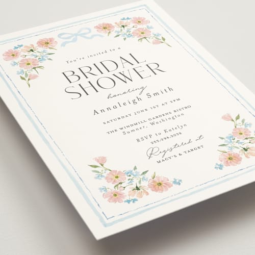 This is a cornflower bridal shower invitations with standard by Itsy Belle Studio called brianna printing on signature in standard