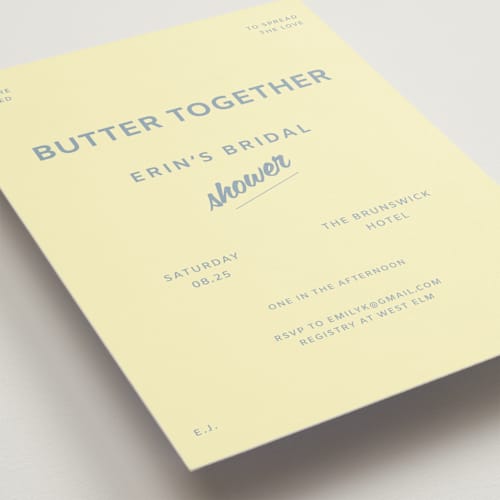 This is a sky bridal shower invitations with standard by Studio Suku called courthouse printing on signature in standard