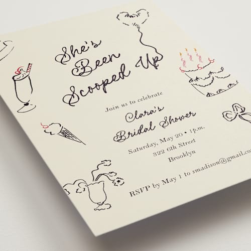 This is a licorice bridal shower invitations with standard by Sarah Rosenthal called sweets & treats printing on signature in standard