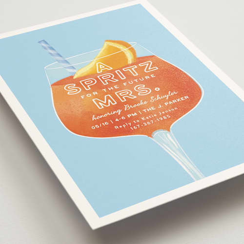 This is a capri bridal shower invitations with standard by Olivia Raufman called the spritz printing on signature in standard