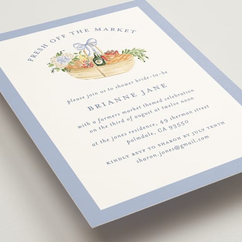 This is a hydrangea bridal shower invitations with standard by Sarah Knight called market printing on signature in standard