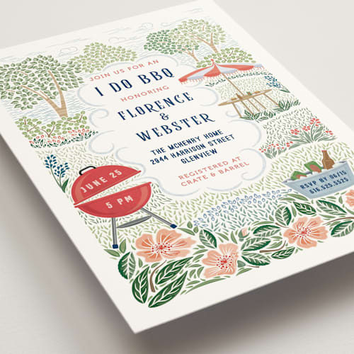 This is a ketchup bridal shower invitations with standard by Paper Sun Studio called backyard bbq printing on signature in standard