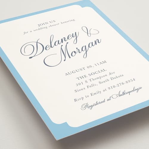 This is a aquatic bridal shower invitations with standard by Cass Loh called classic bold border printing on signature in standard