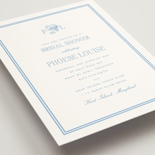This is a sky bridal shower invitations with standard by Megan Davis called cheseapeake printing on signature in standard