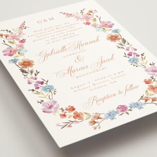 This is a aperol foil stamped wedding invitations with foil pressed by Petra Kern called everlasting romance printing on signature in standard