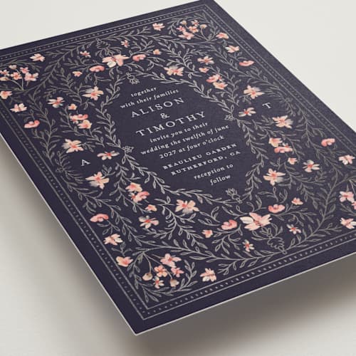 This is a westminster foil stamped wedding invitations with foil pressed by Claudia Orengo called victorian printing on signature in standard