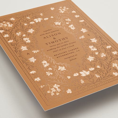 This is a rennie foil stamped wedding invitations with foil pressed by Claudia Orengo called victorian printing on signature in standard