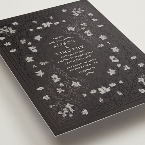 This is a lutyens foil stamped wedding invitations with foil pressed by Claudia Orengo called victorian printing on signature in standard