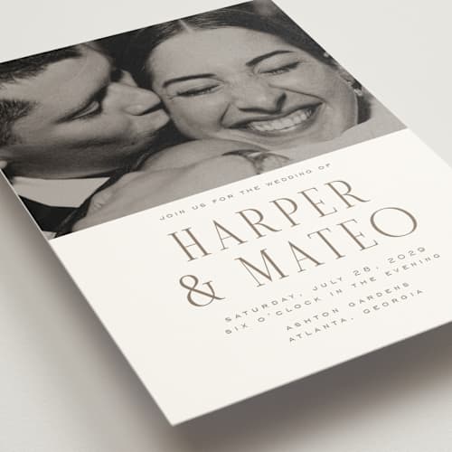 This is a natural wedding invitations with standard by Nicole Walsh called close-up printing on signature in standard