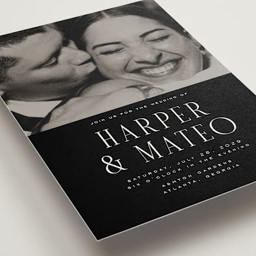 This is a onyx wedding invitations with standard by Nicole Walsh called close-up printing on signature in standard