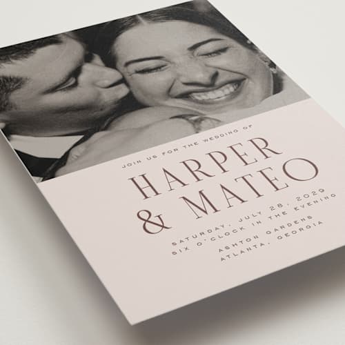 This is a rose wedding invitations with standard by Nicole Walsh called close-up printing on signature in standard