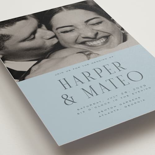This is a sky wedding invitations with standard by Nicole Walsh called close-up printing on signature in standard