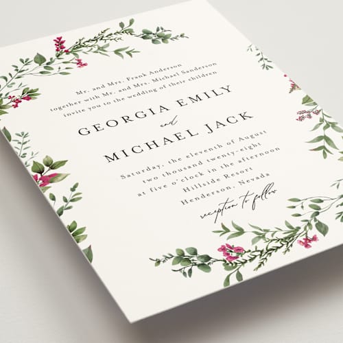 This is a peony wedding invitations with standard by Susan Moyal called romantic florals printing on signature in standard