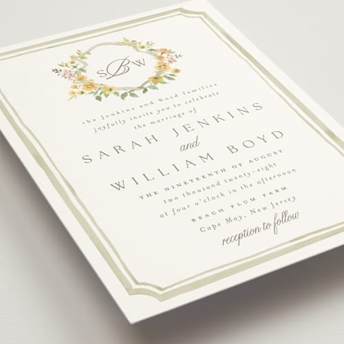 This is a citrine wedding invitations with standard by Everett Paper Goods called chelsea printing on signature in standard