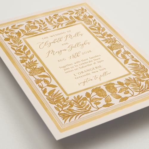 This is a autumn wedding invitations with standard by Elly called porcelain floral printing on signature in standard
