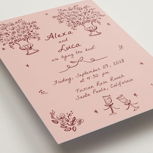 This is a valentine wedding invitations with standard by Ani Somi called roses printing on signature in standard