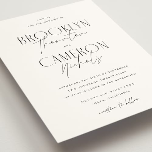 This is a silk wedding invitations with standard by Kelly Schmidt called arabilla overlap printing on signature in standard