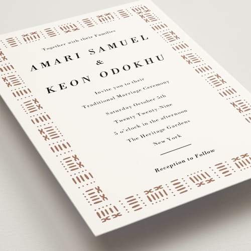 This is a ivory wedding invitations with standard by Oma N. Ramkhelawan called amari printing on signature in standard