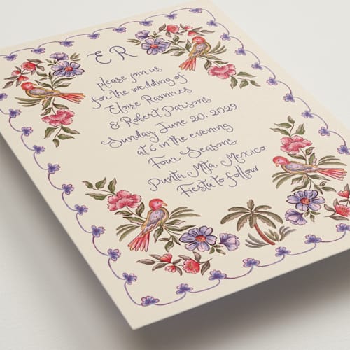 This is a eggplant wedding invitations with standard by Chris Griffith called artisan wedding printing on signature in standard