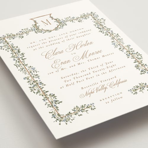 This is a lake wedding invitations with standard by Leah Bisch called arbour printing on signature in standard