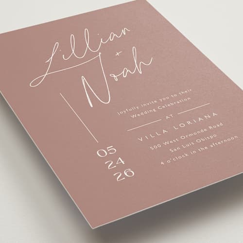 This is a sunset wedding invitations with standard by Carolyn MacLaren called modern aligned printing on signature in standard
