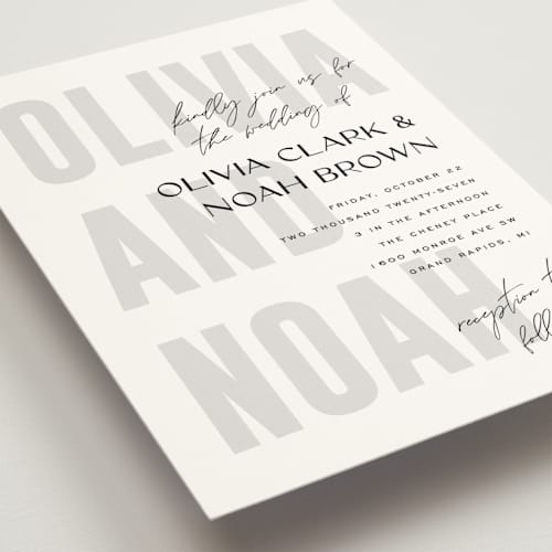 This is a salt wedding invitations with standard by Pixel and Hank called salted printing on signature in standard