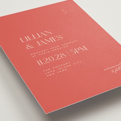 This is a verona sunset wedding invitations with standard by Heather Cairl called clarity printing on signature in standard