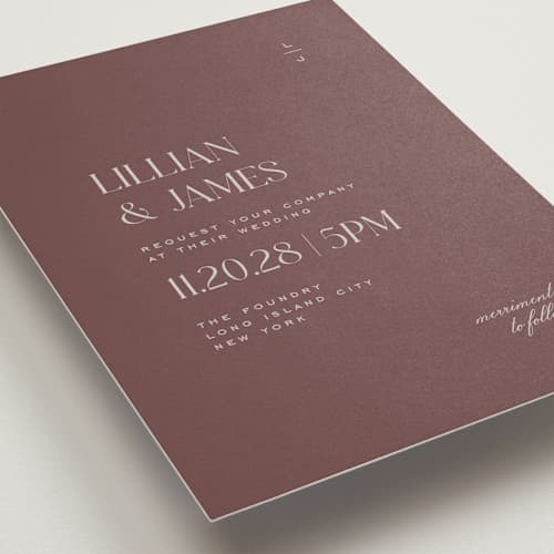 This is a fig wedding invitations with standard by Heather Cairl called clarity printing on signature in standard