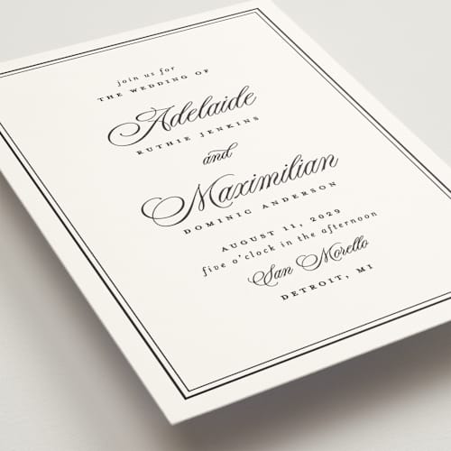 This is a midnight wedding invitations with standard by Ellen Schlegelmilch called museo printing on signature in standard