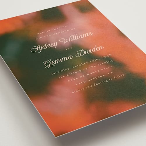 This is a poppy wedding invitations with standard by Morgan Kendall called bloom printing on signature in standard