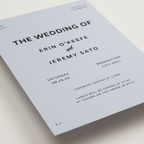 This is a sky wedding invitations with standard by Studio Suku called courthouse printing on signature in standard