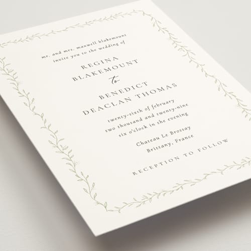 This is a ivy wedding invitations with standard by chocomocacino called cramique printing on signature in standard