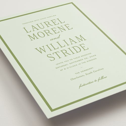 This is a forest wedding invitations with standard by Sara Hicks Malone called dewberry printing on signature in standard