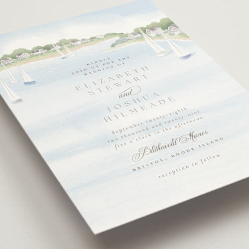 This is a aqua wedding invitations with standard by Jennifer Wick called bristol printing on signature in standard