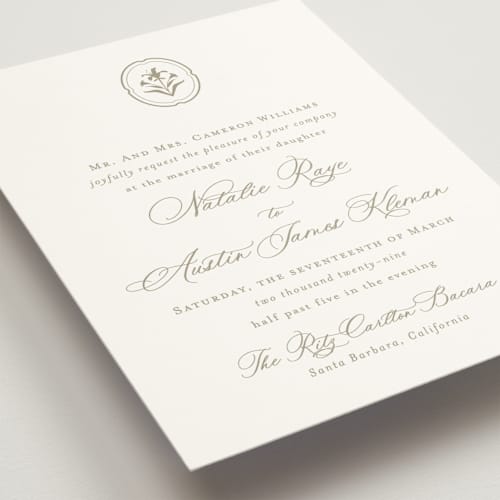 This is a paris rain wedding invitations with standard by Jennifer Postorino called calia printing on signature in standard