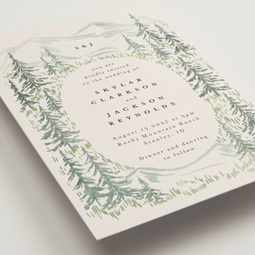 This is a forest wedding invitations with standard by Petra Kern called paradise printing on signature in standard