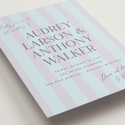 This is a slumber wedding invitations with standard by Pixel and Hank called ambrosial printing on signature in standard