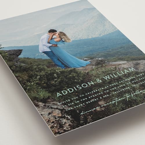 This is a mint wedding invitations with standard by Pine Street Creative called as if a dream printing on signature in standard