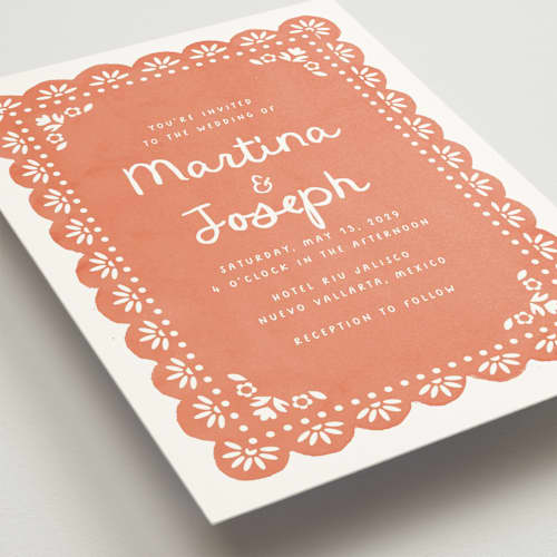 This is a melon wedding invitations with standard by Itsy Belle Studio called vienes printing on signature in standard