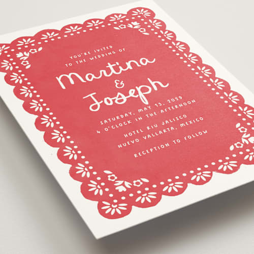 This is a cherry wedding invitations with standard by Itsy Belle Studio called vienes printing on signature in standard