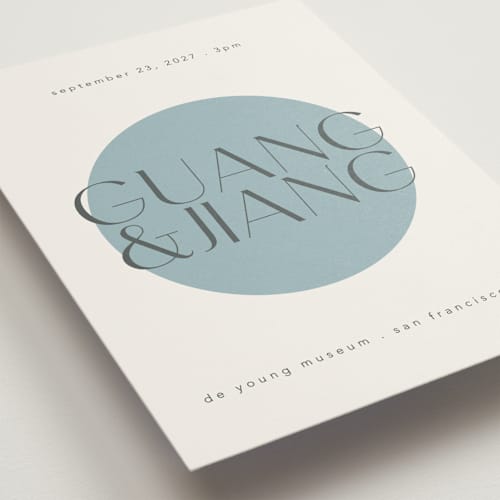 This is a porcelain wedding invitations with standard by Hudson meet Rose called unity printing on signature in standard