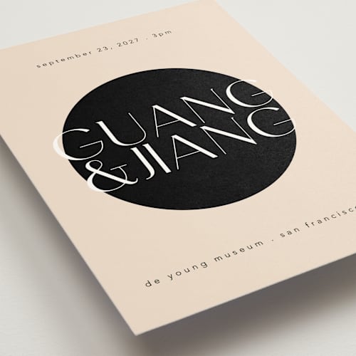 This is a noir wedding invitations with standard by Hudson meet Rose called unity printing on signature in standard