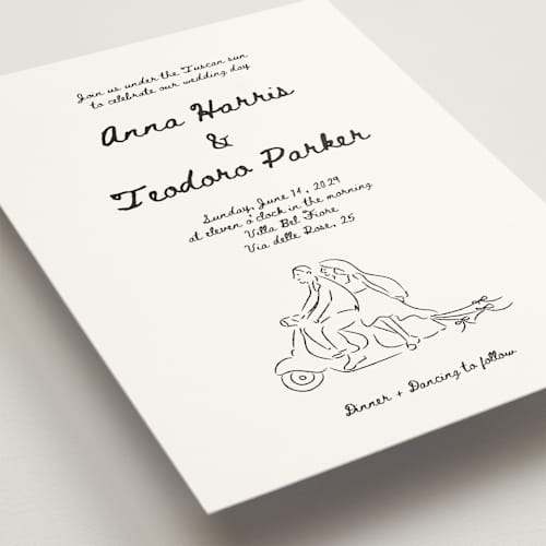 This is a nero wedding invitations with standard by Helena Vitto called amore mio printing on signature in standard