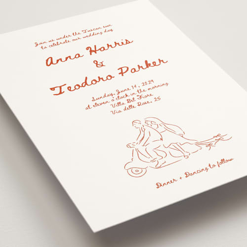 This is a aperol wedding invitations with standard by Helena Vitto called amore mio printing on signature in standard